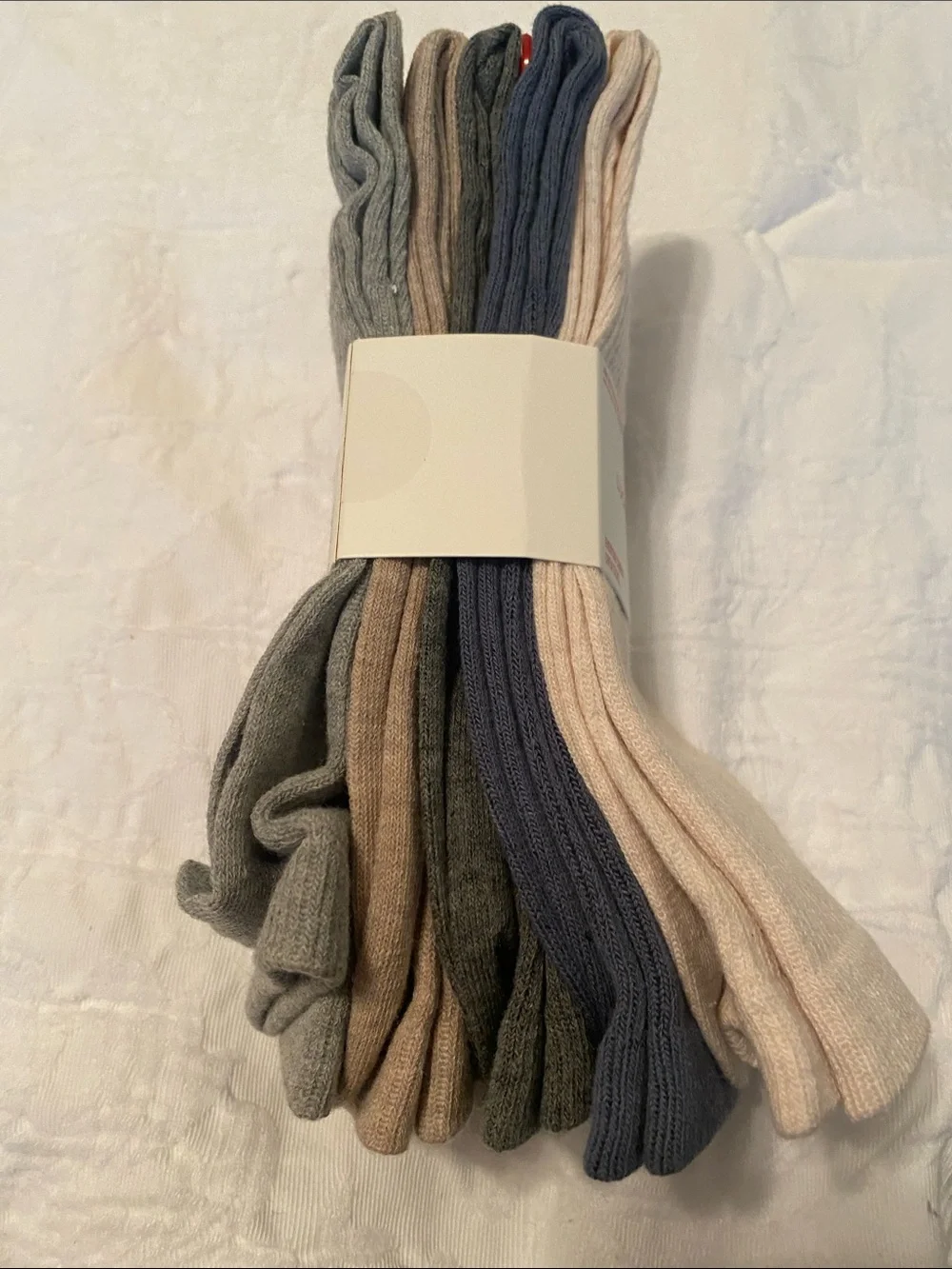 Lucky Brand Men's Crew Socks - Beige & Navy Pack